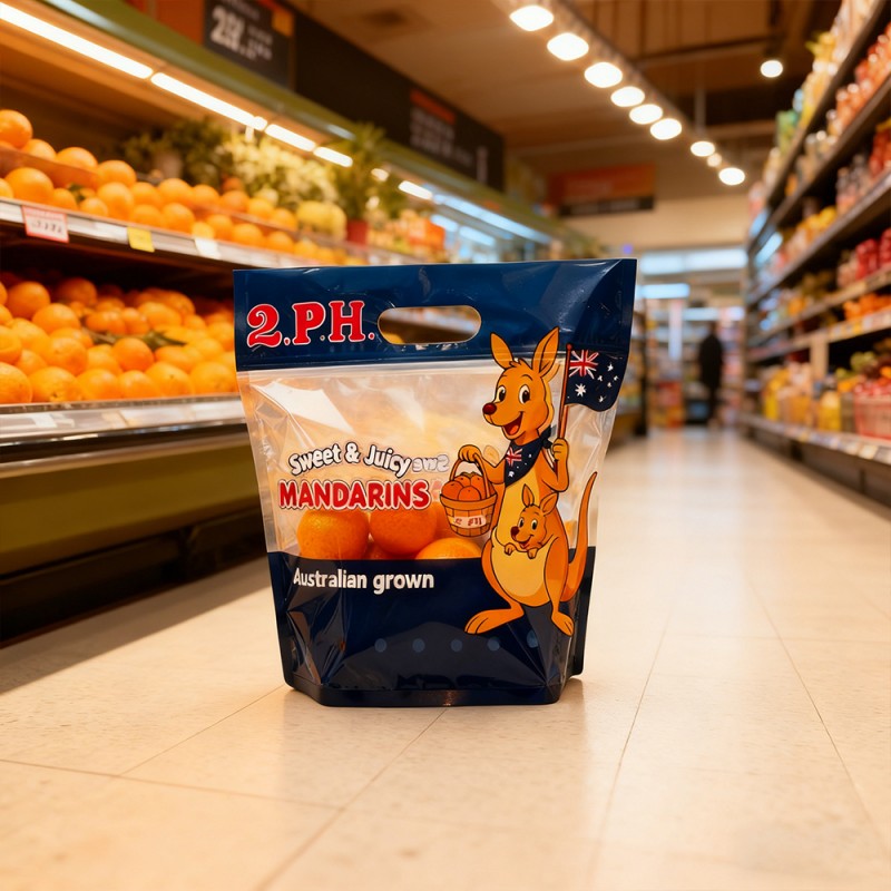 Fresh Fruits hengittävä itse seisova vetoketjullinen laukku